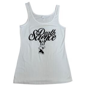 Death Science Minnie Tank White Large Babydoll Biker Chopper Motorcycle